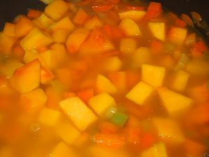 Crema de calabaza, coco y jengibre