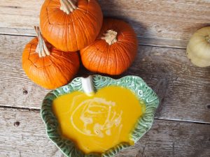 Crema de calabaza, coco y jengibre